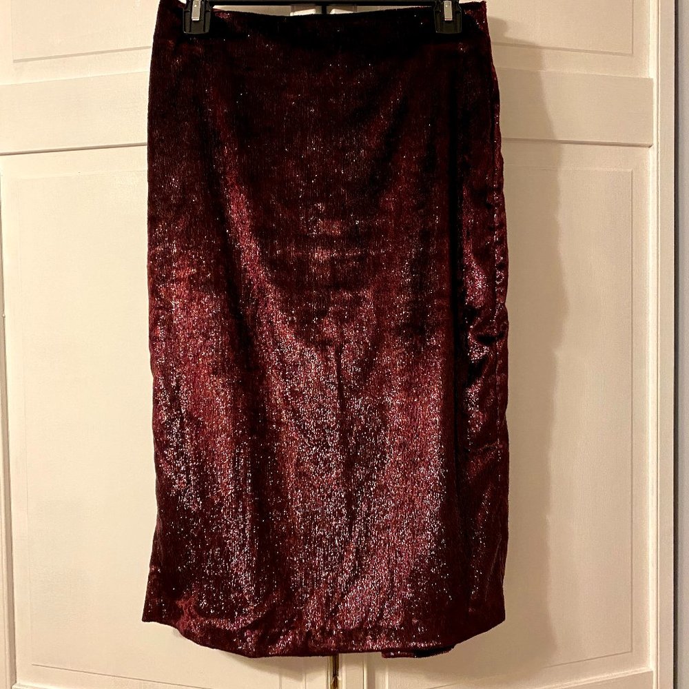 Size 2 Crushed Velvet Midi Skirt